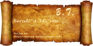 Bernád Tünde névjegykártya