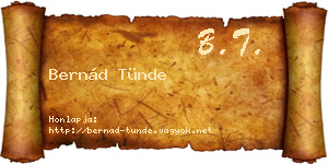 Bernád Tünde névjegykártya